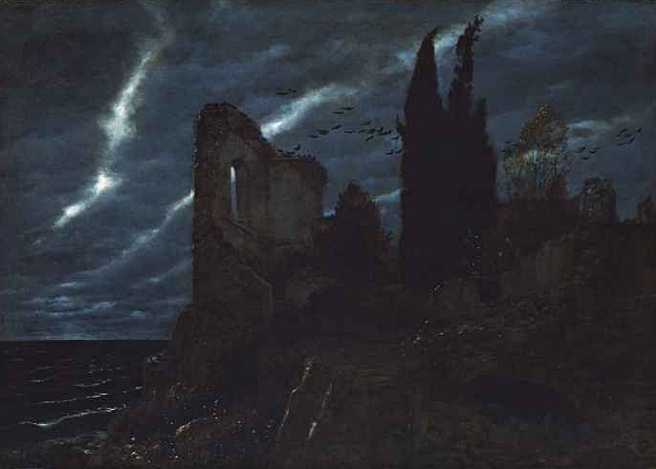 Arnold Böcklin, Ruine am Meer, Rovina sul mare,1880