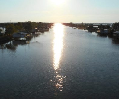 tramonto sulle valli e casoni da pesca, Comacchio