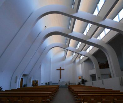 interno, Chiesa di Santa Maria Assunta, Alvar Aalto, Riola, Vergato
