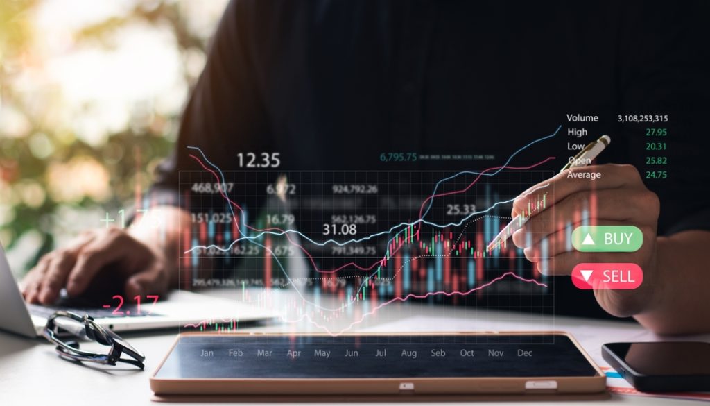 Businessmen,Work,With,Stock,Market,Investments,Using,Tablets,To,Analyze